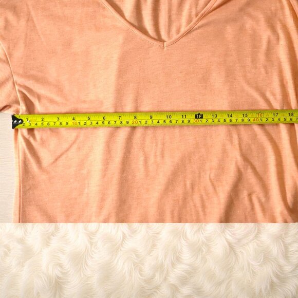 Creamsicle V-Neck Stretch Tee – Lightweight Knit Short Sleeve Top, Size Large - Picture 6 of 8